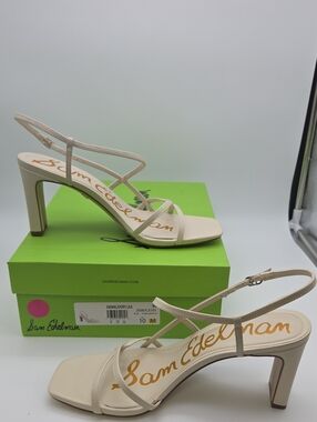Sam Edelman Emmie Ivory Lea Strappy Block-Heel Sandals